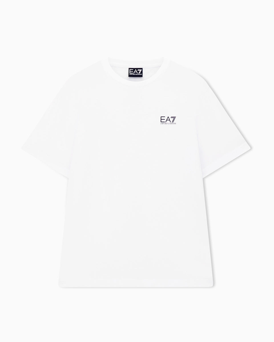 EA7 Logo t-shirt in cotton jersey with back print Logo Series