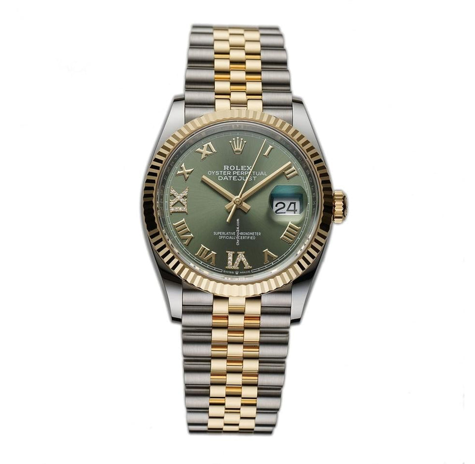 Rolex | Datejust | 126233 | Gold/Steel | 36 x 44 mm | Gold/Steel | Green | Automatic