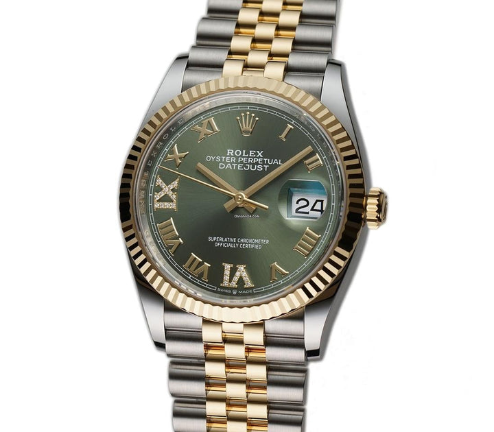 Rolex | Datejust | 126233 | Gold/Steel | 36 x 44 mm | Gold/Steel | Green | Automatic