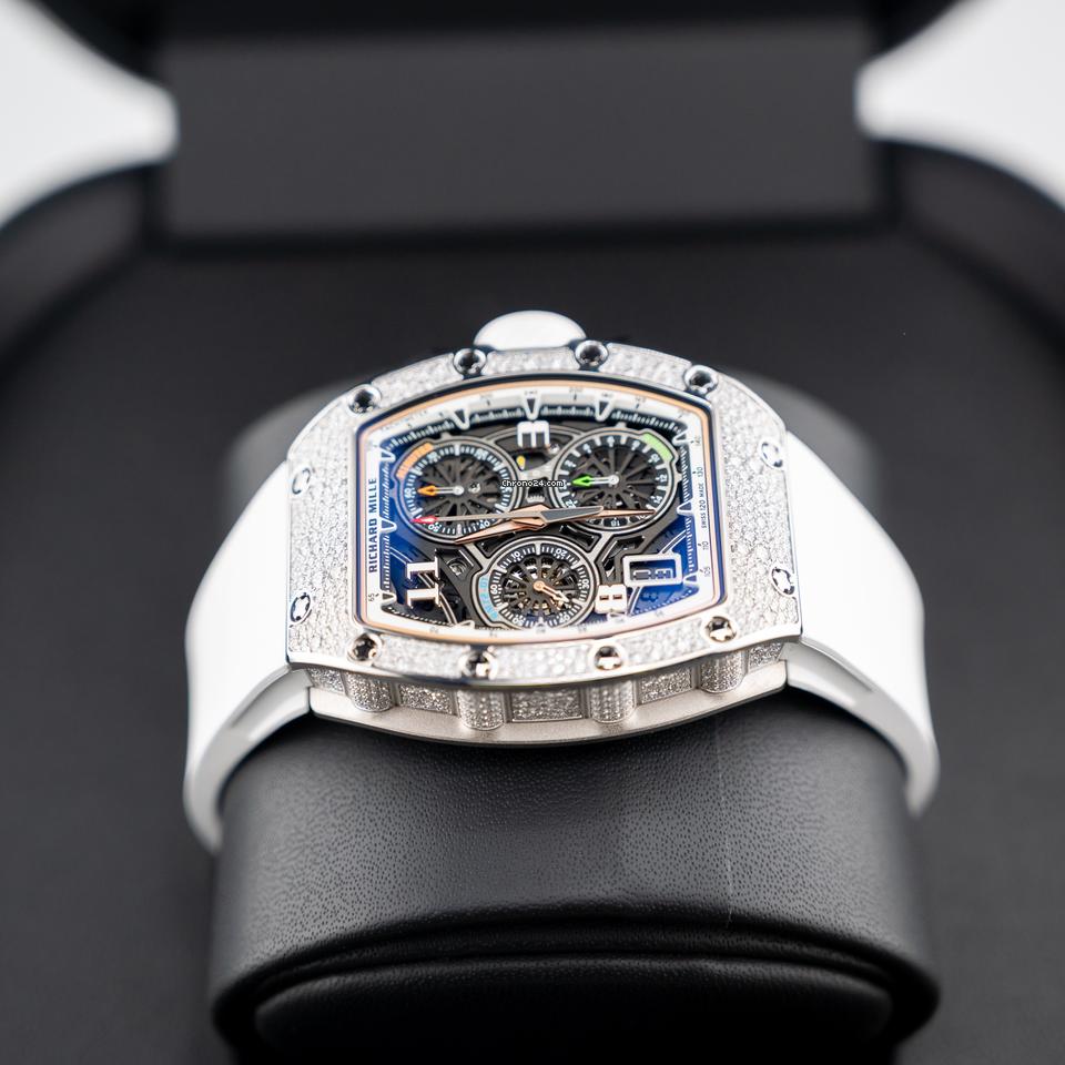Richard Mille Automatic Winding Lifestyle Flyback Chronograph Rm72-01 White Gold with Diamond Setting