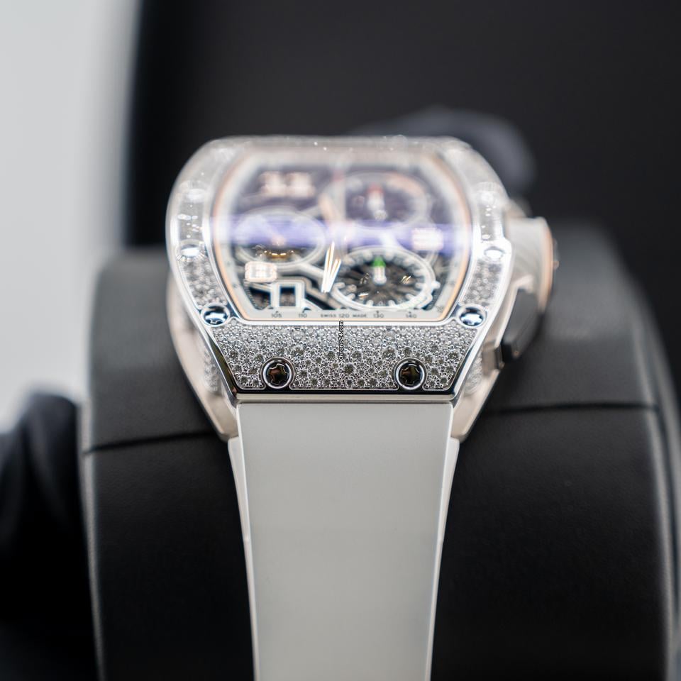 Richard Mille Automatic Winding Lifestyle Flyback Chronograph Rm72-01 White Gold with Diamond Setting