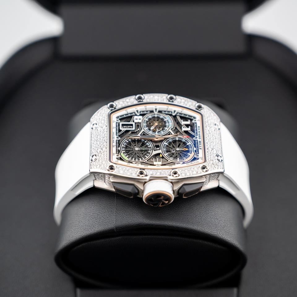 Richard Mille Automatic Winding Lifestyle Flyback Chronograph Rm72-01 White Gold with Diamond Setting