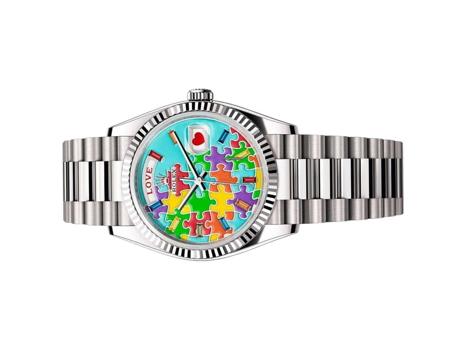 Rolex | Day-Date | 128239 | White gold | 36 x 43 mm | White gold | Turquoise | Automatic