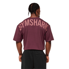 Gymshark Power T-Shirt oversized fit GS Impact Burgundy