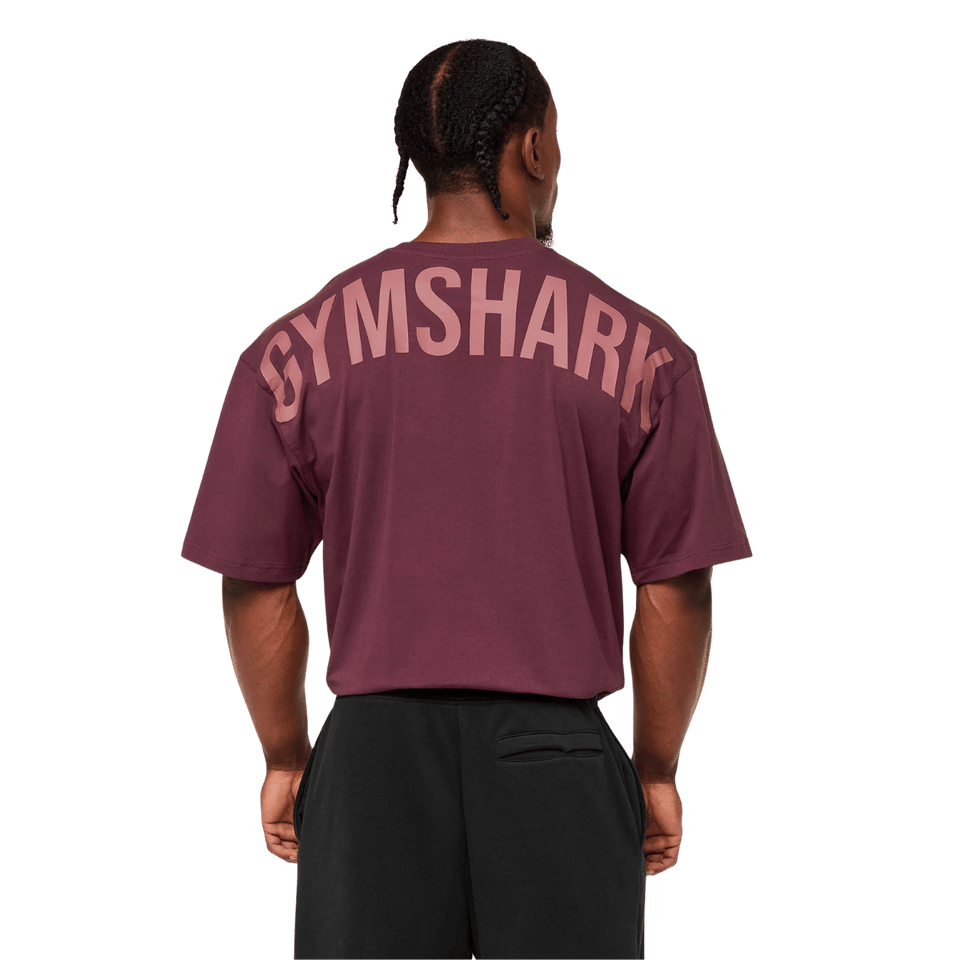 Gymshark Power T-Shirt oversized fit GS Impact Burgundy