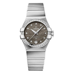 Omega Constellation Ladies Co-axial 27mm Lacquered dial decorated with a feathered pattern