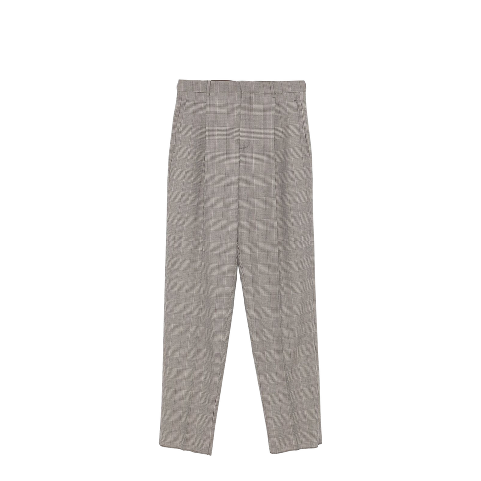 High-Waisted Pants in Prince of Wales Wool