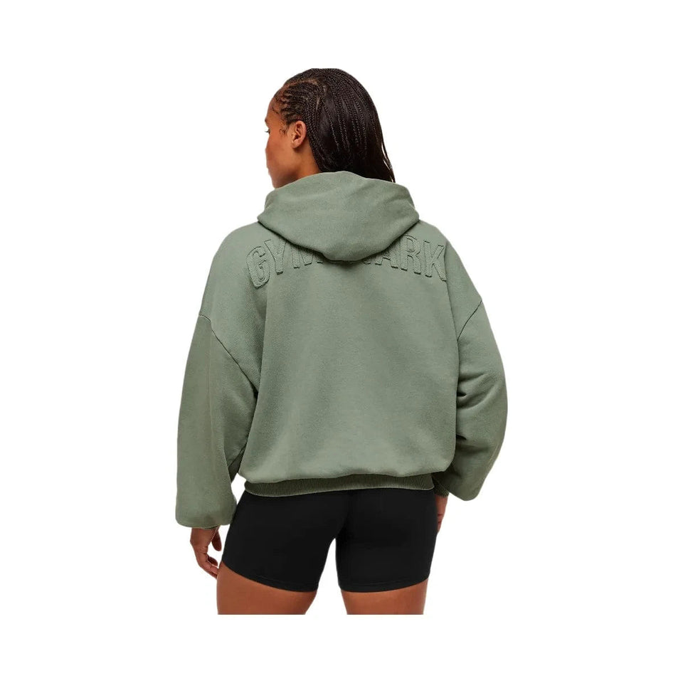 Gymshark Power Washed Oversized Hoodie - Unit Green/Acid Wash Small Ball