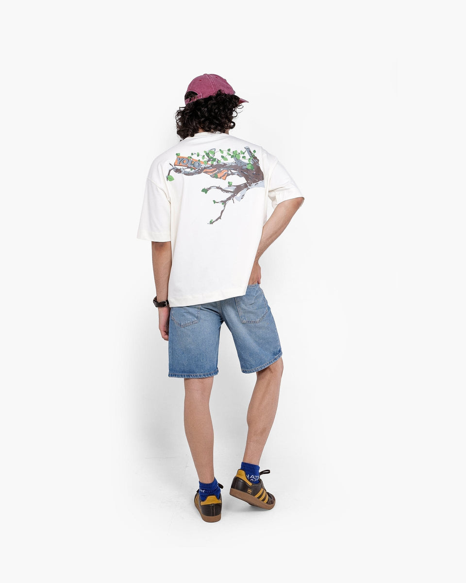 YOLO Branch Tee - Off White Oversized T-Shirt