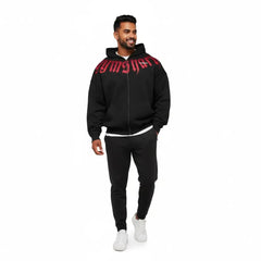 Gymshark Fade Graphic Zip Up Hoodie - Black