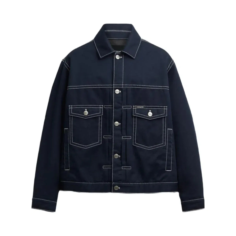 Coach Trucker Jacket Navy Blue
