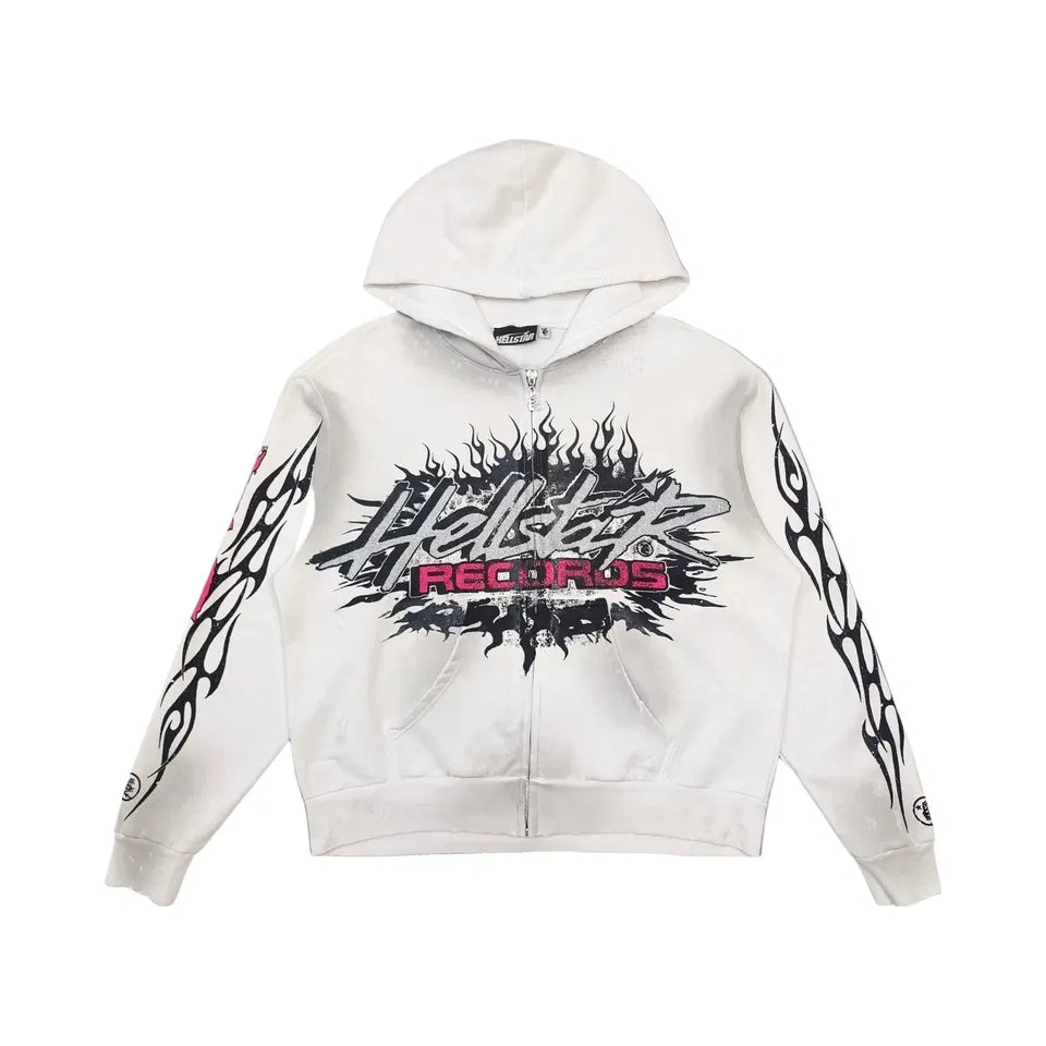 Hellstar Records Glitter Zip Up White