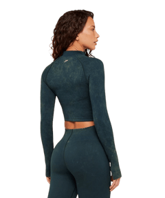Women's Gymshark Steel Seamless Zip Up Top Deep Petrol Blue