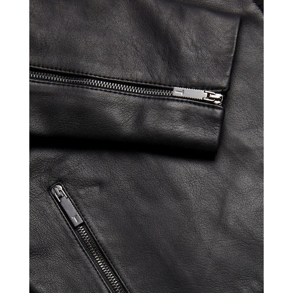 Lizia Leather Structured Fit Biker Jacket