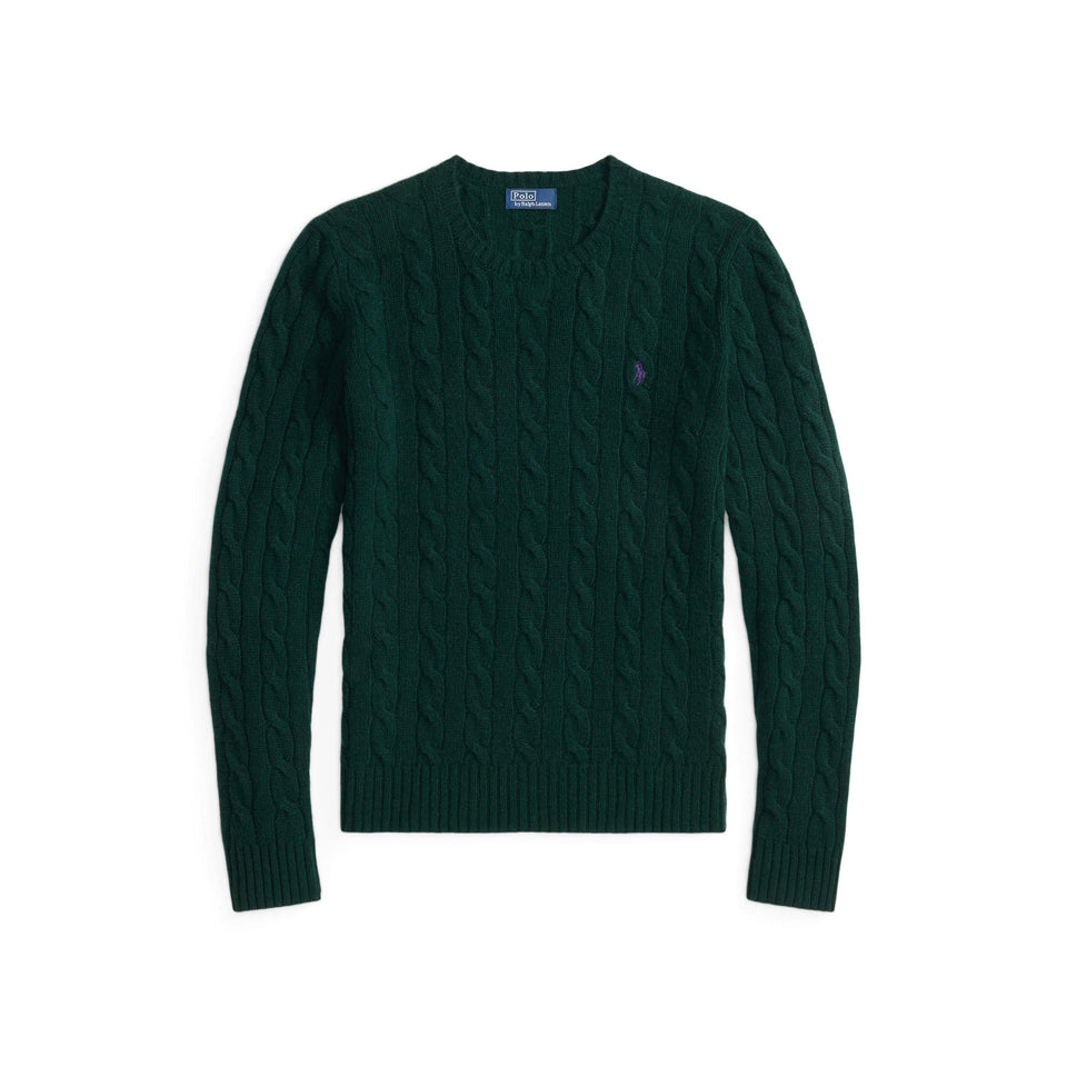 Cable-Knit V-neck Jumper