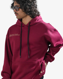 Legacy V2 - Wine Oversized Printed Hoodie