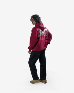 Legacy V2 - Wine Oversized Printed Hoodie
