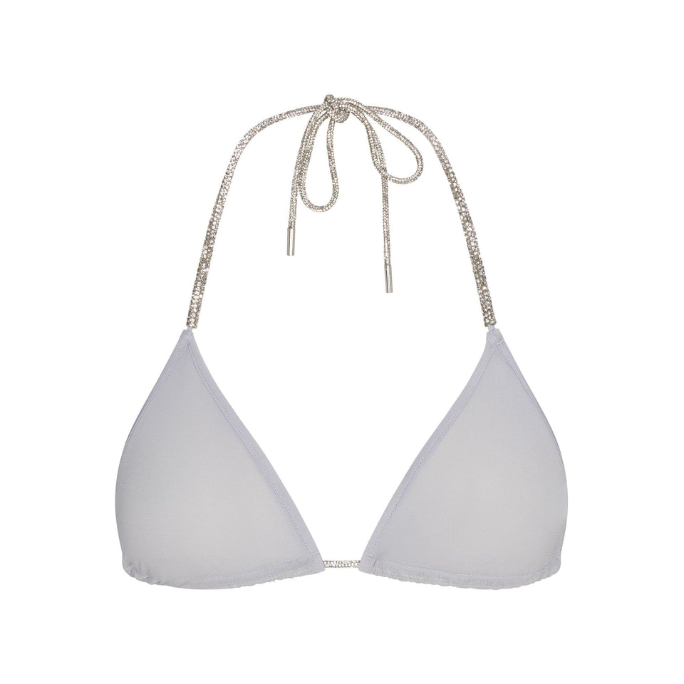 RHINESTONE KNIT TRIANGLE BRALETTE | ZEN BLUE