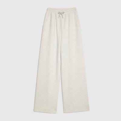 Grey Premium Drawstring Wide Leg Joggers