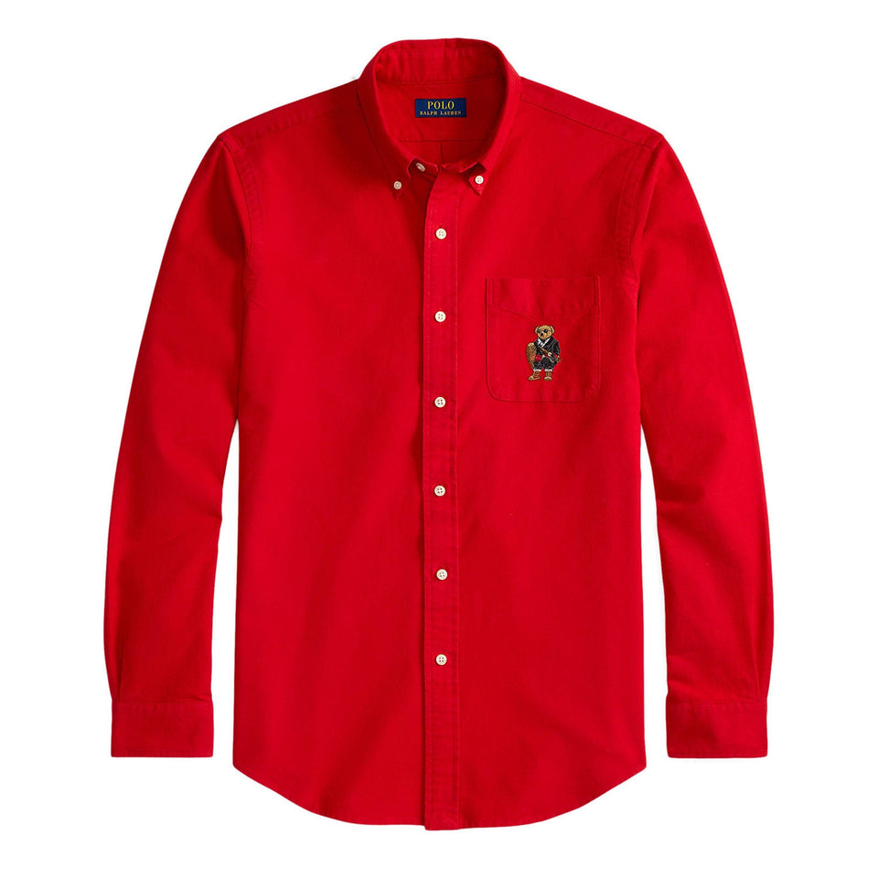 Brushed Oxford Long Sleeve Plain Shirt