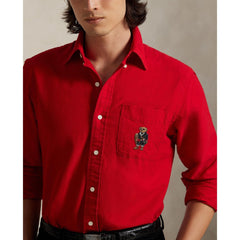 Brushed Oxford Long Sleeve Plain Shirt