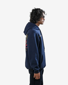 Legacy V2 - Navy Blue Oversized Printed Hoodie