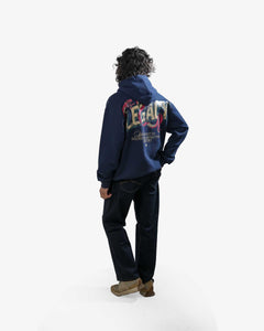 Legacy V2 - Navy Blue Oversized Printed Hoodie