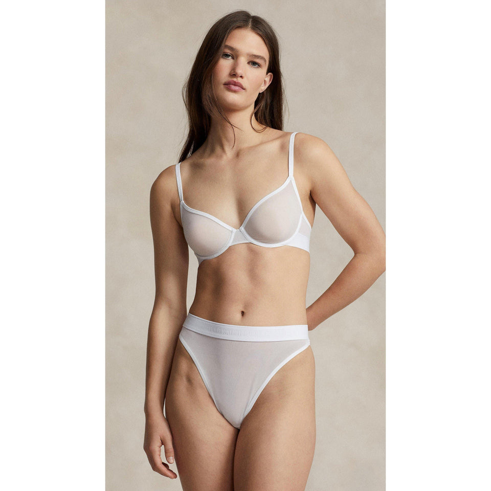High-Waist Mesh Thong