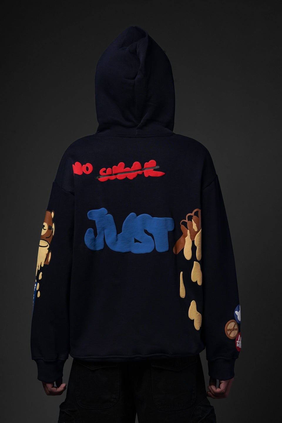 No Sugar Just Honey Navy Hoodie - Positive Vibes Streetwear