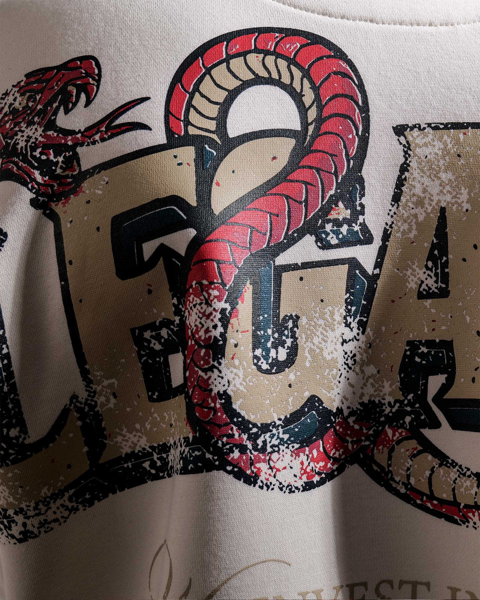 Legacy V2 - Off White Oversized Printed Hoodie