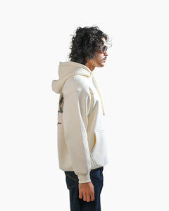 Legacy V2 - Off White Oversized Printed Hoodie