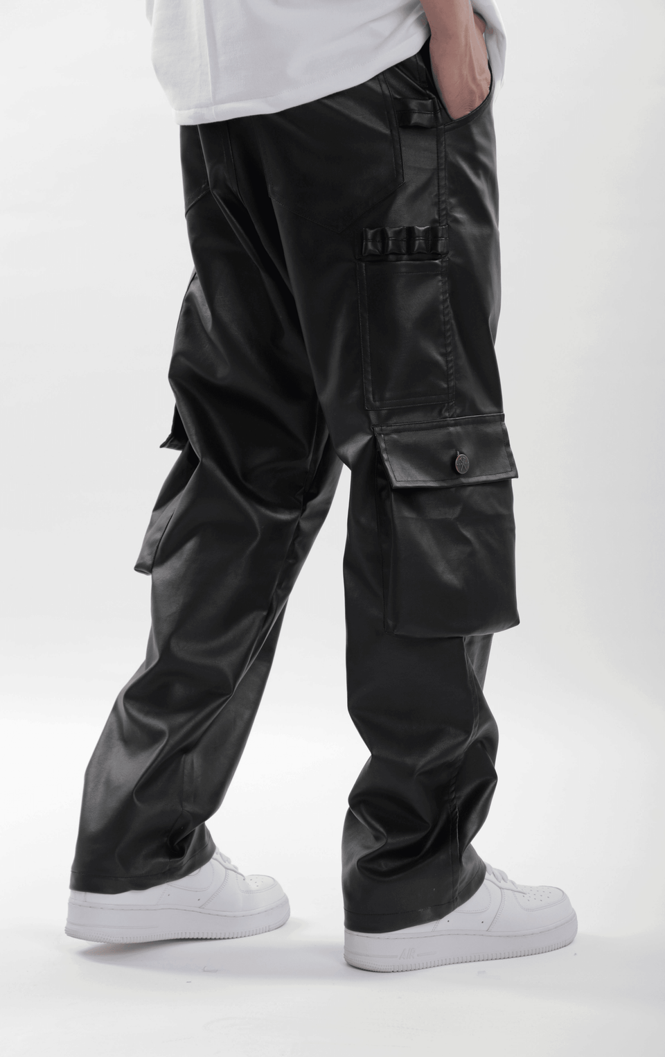Leather Carpenter Pants - Black