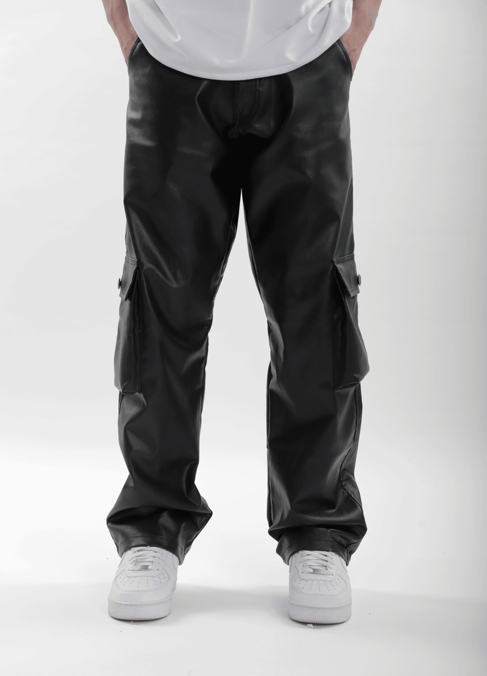 Leather Carpenter Pants - Black