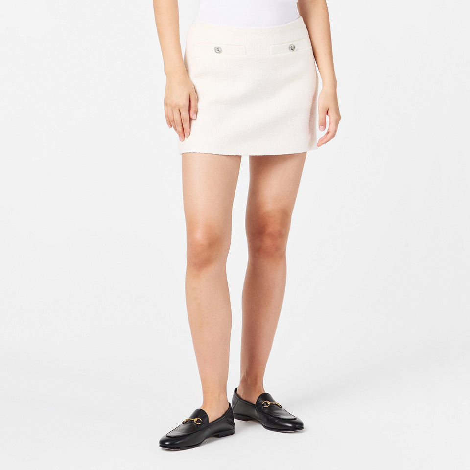 Interlocking G Wool Blend Boucle Miniskirt