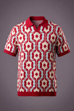 All over Retro Knitted Polo
