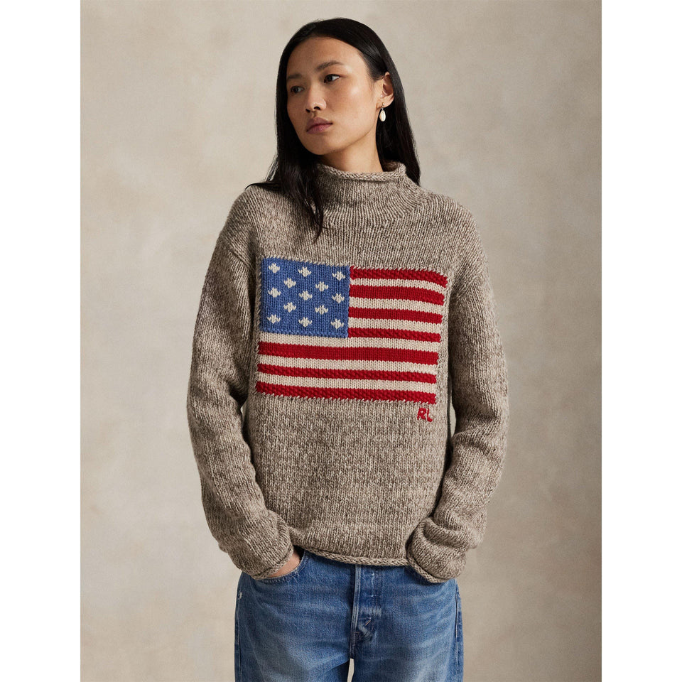 Flag Knitted Crew Neck Jumper