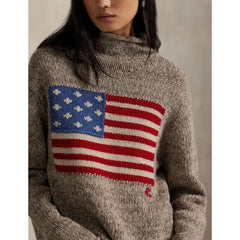 Flag Knitted Crew Neck Jumper