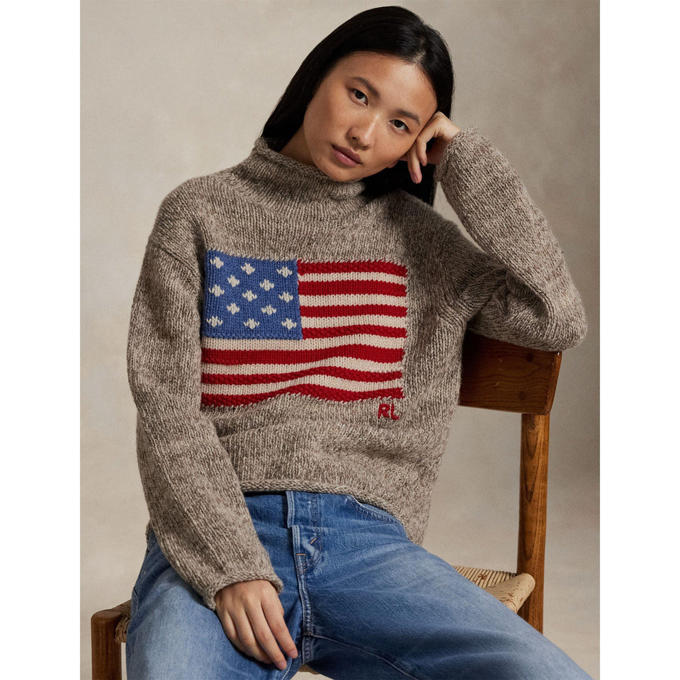 Flag Knitted Crew Neck Jumper