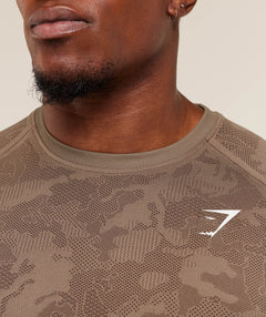 Gymshark Geo Seamless T-Shirt -  Lifestyle Brown /  Archive Brown