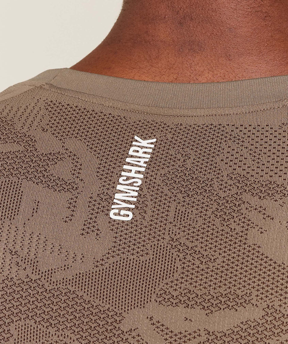 Gymshark Geo Seamless T-Shirt -  Lifestyle Brown /  Archive Brown