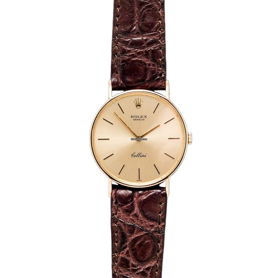 Rolex | Cellini | 3833 | Yellow gold | 33 mm | Leather | Gold | Manual winding