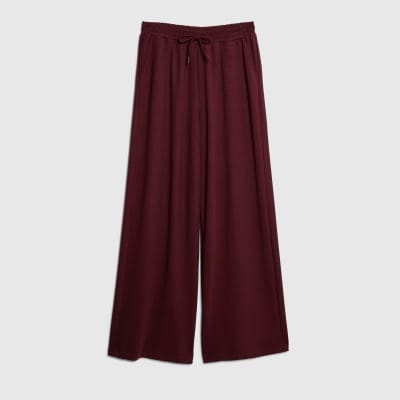 Red Premium High Waisted Wide Leg Joggers