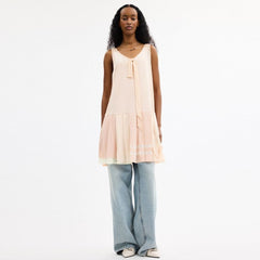 Coach Pleated Bow Dress Pink