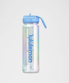 Lululemon Back To Life Clear Bottle 24oz Straw Lid *Iridescent