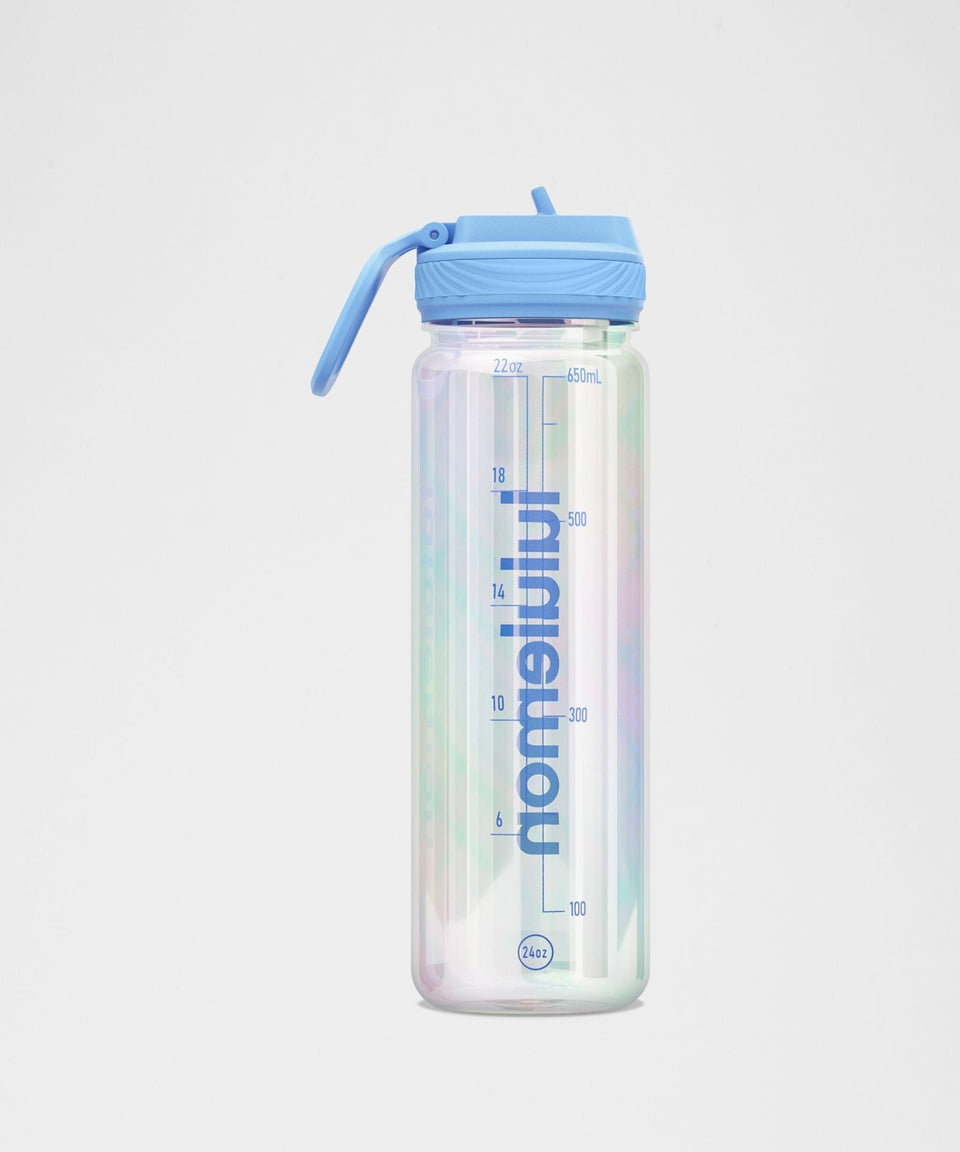 Lululemon Back To Life Clear Bottle 24oz Straw Lid *Iridescent