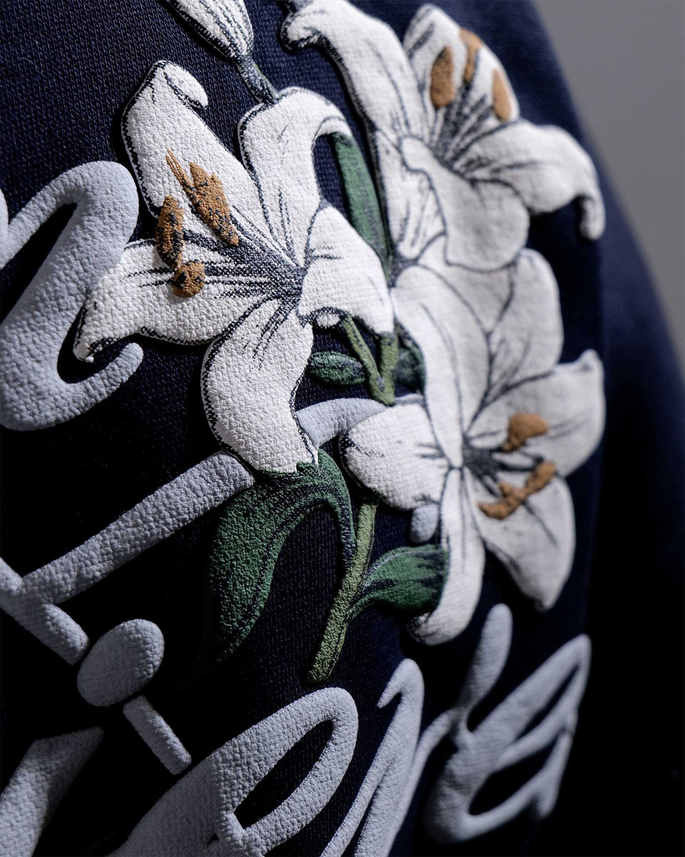 Dream Achieved - Navy Blue Oversized Printed Hoodie