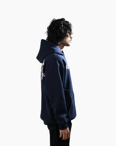 Dream Achieved - Navy Blue Oversized Printed Hoodie
