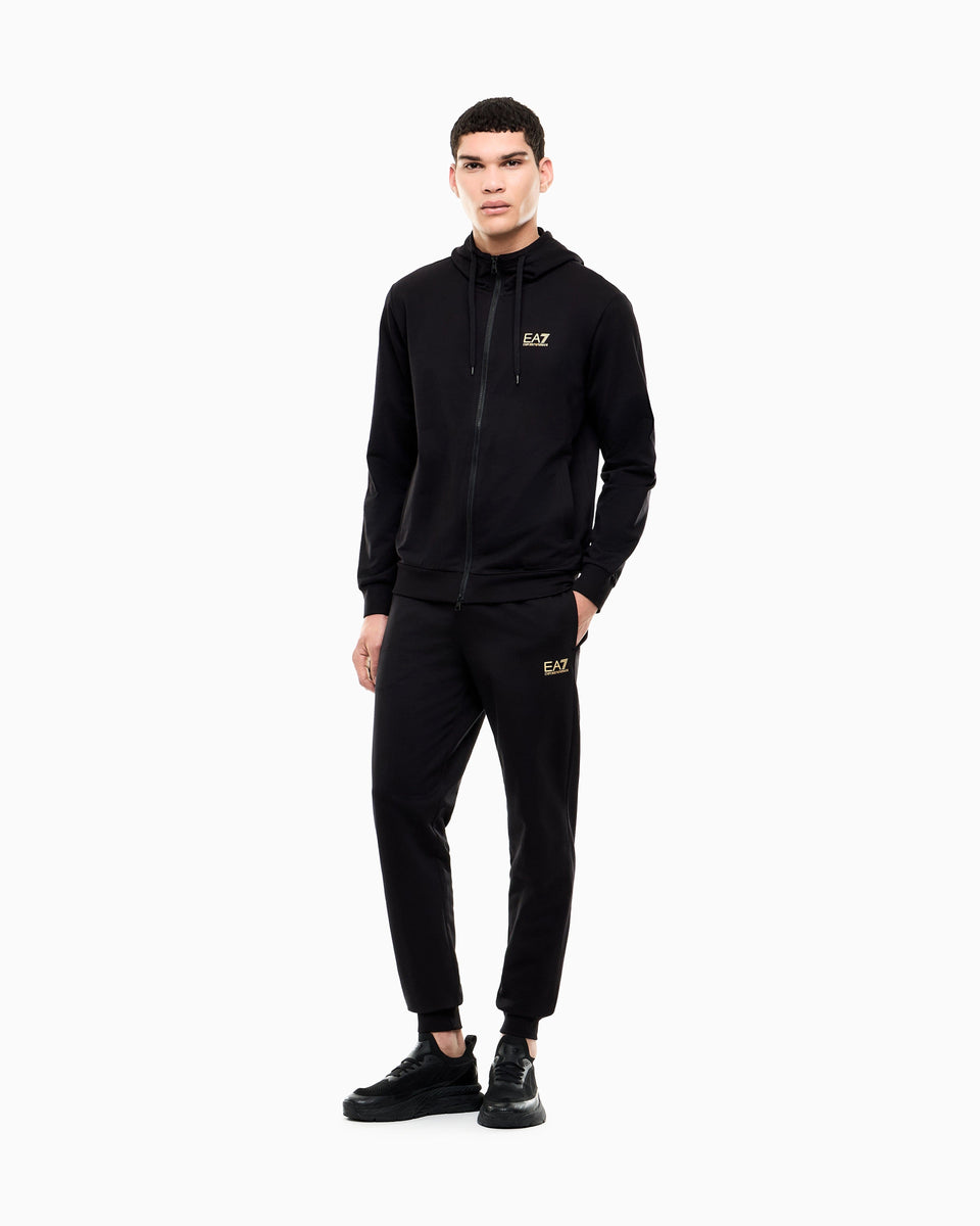 EA7 Cotton two-piece suit with a zip hoodie Core Identity