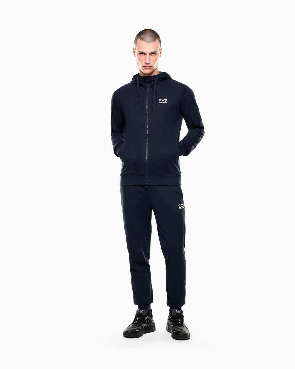 EA7 Cotton two-piece suit with a zip hoodie Core Identity