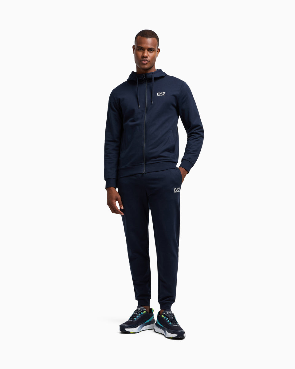 EA7 Cotton two-piece suit with a zip hoodie Core Identity